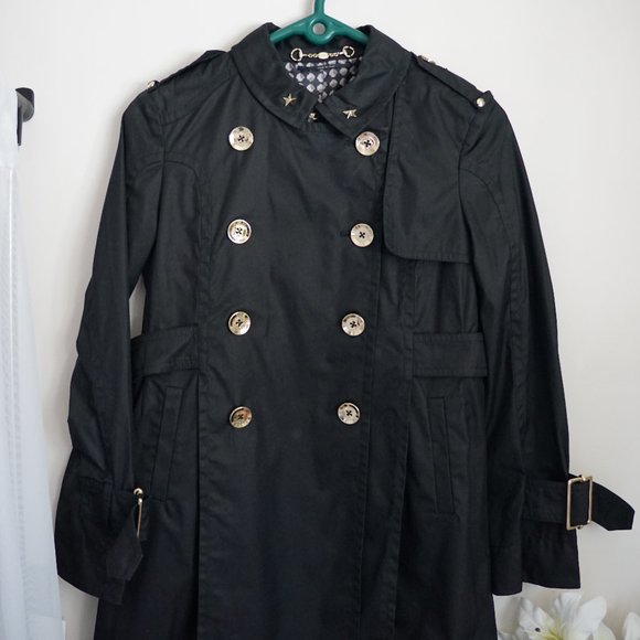 Gucci Double Breasted Short Trench Coat in Black (Size 38 EU) - Picture 2 of 16